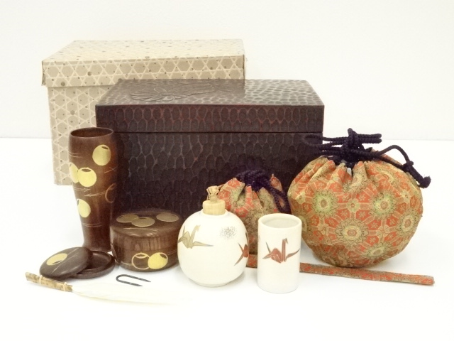 鎌倉彫茶箱セット（箱付）：リサイクル・アンティーク着物のシンエイ